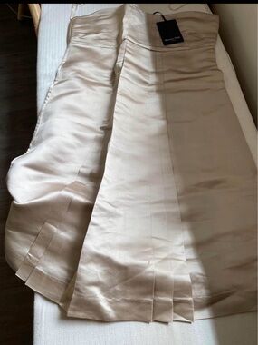 Massimo Dutti Champagne Satin dress / robe bustier